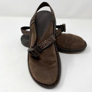 Chaco Toecoop Brown Leather Slip On Mules Brown Leather Clogs Women’s Size 7.5